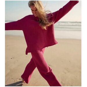 Free People Women's Hailee Sweater in rasberry